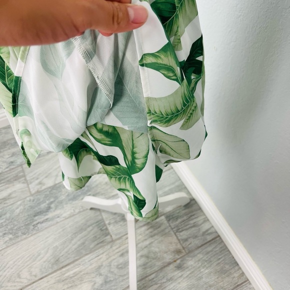 Show Me Your Mumu Green Leaf Palmtini Island Mini Halter Dress - Picture 4 of 6